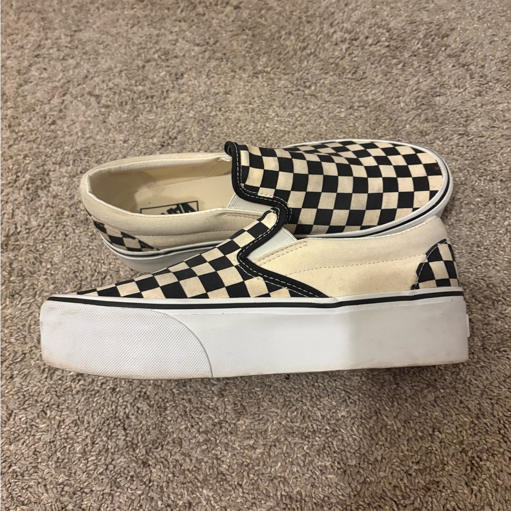 Vans Slip-On Checkerboard Platform Shoe